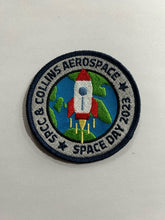 Load image into Gallery viewer, Custom embroidered logo patch, close-up stitching detail
